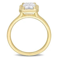 Bague de mariée solitaire octogonale Miabella en or jaune 10K avec moissanite 1-3/4 carat PPT