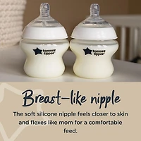 Tommee Tippee Closer to Nature Baby Bottles, Breast-Like Nipples with Anti-Colic Valve, 9oz, 2 Count