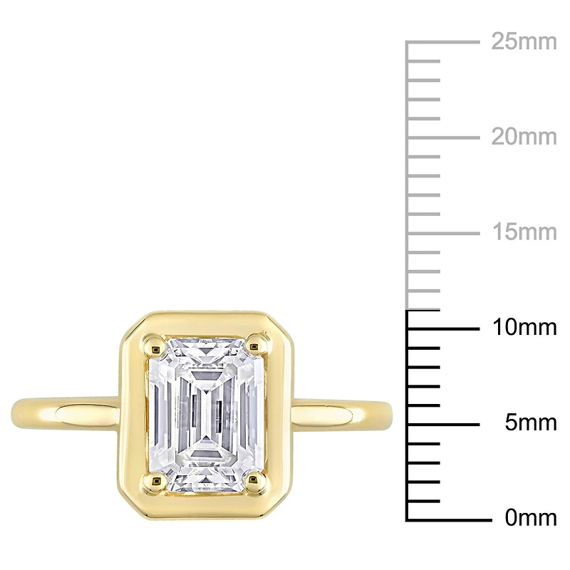 Bague de mariée solitaire octogonale Miabella en or jaune 10K avec moissanite 1-3/4 carat PPT