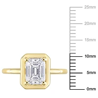 Bague de mariée solitaire octogonale Miabella en or jaune 10K avec moissanite 1-3/4 carat PPT