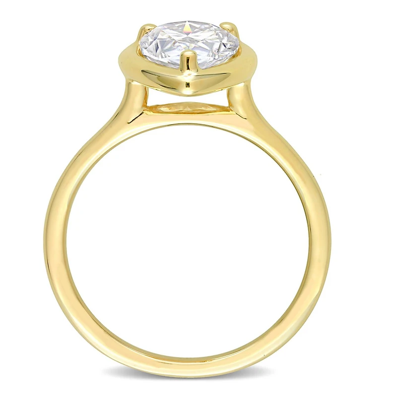 Miabella 2 Carat T.G.W. Created Moissanite 10K Yellow Gold Pear-cut Solitaire Ring