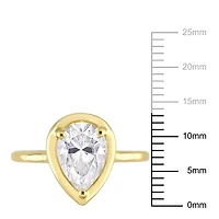Miabella 2 Carat T.G.W. Created Moissanite 10K Yellow Gold Pear-cut Solitaire Ring