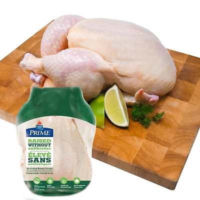 Poulet entier Élevé sans antibiotiques Prime 1 poulet entier