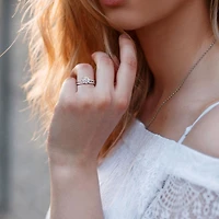 Ensemble de bagues mariée Miabella croisées avec 1-1/2 Carat PPT Moissanite Créé en argent sterling