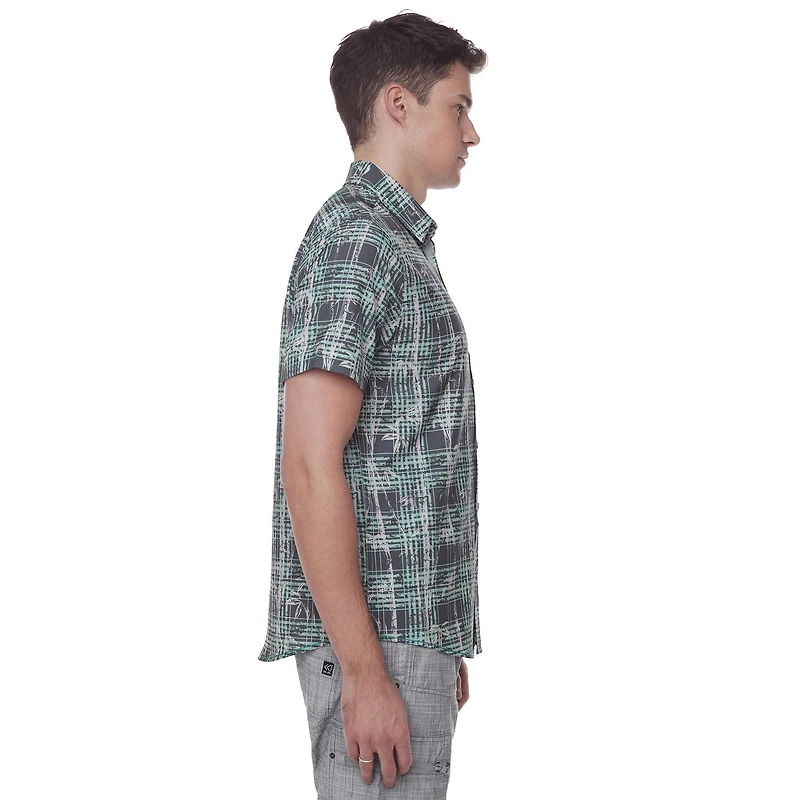 Chemise imprimée manches coutes pour homme Dark Black