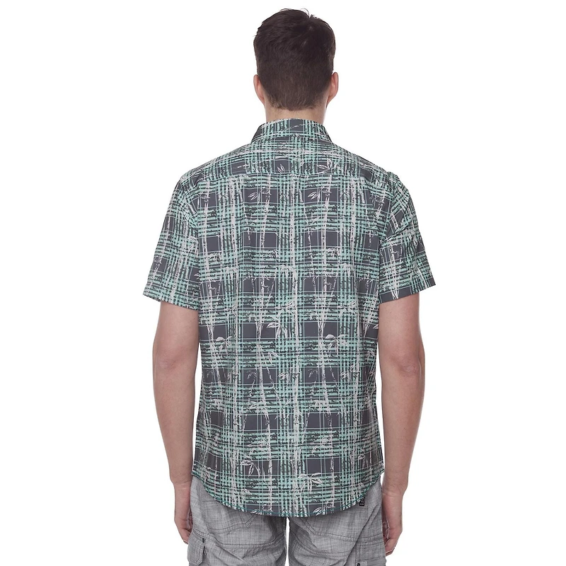 Chemise imprimée manches coutes pour homme Dark Black