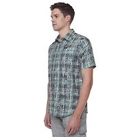 Chemise imprimée manches coutes pour homme Dark Black