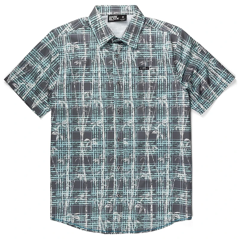 Chemise imprimée manches coutes pour homme Dark Black