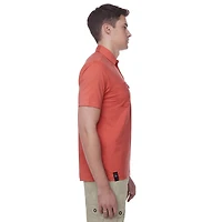 Dark Black Men's Short-Sleeve Graphic Polo with Pockets