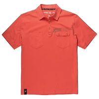 Dark Black Men's Short-Sleeve Graphic Polo with Pockets