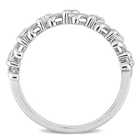 Miabella 3/4 Carat T.G.W. Moissanite Sterling Silver Wave Semi-Eternity Ring