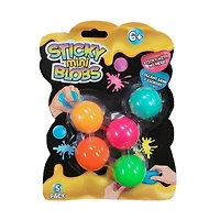 Sticki Mini Blobs, Sticky and Squishy Stress Balls, 5 Pack, Ages 6 and up