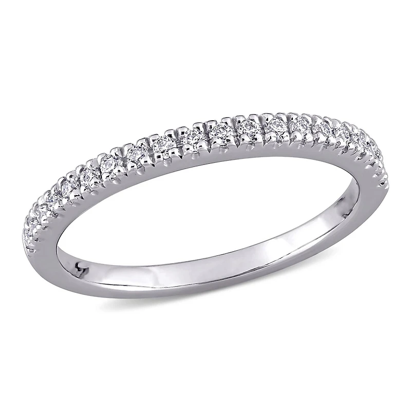Bande de mariage Miabella avec Moissanite 1/5 carat p.g.t. en or blanc 10K