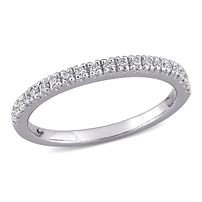 Bande de mariage Miabella avec Moissanite 1/5 carat p.g.t. en or blanc 10K