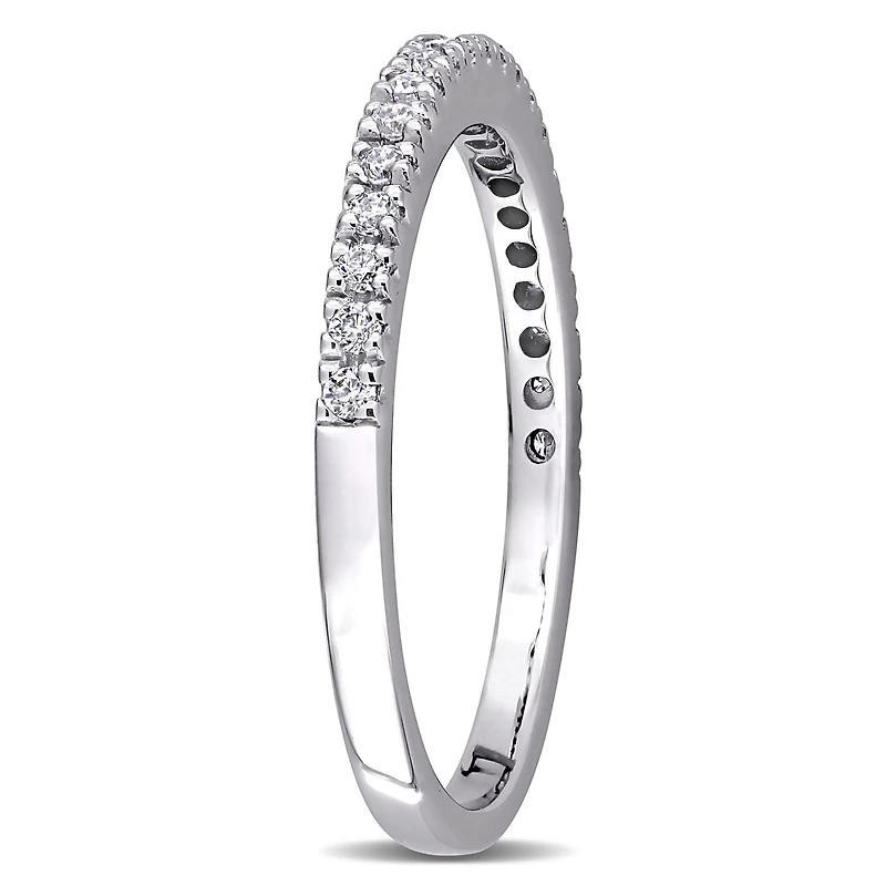 Bande de mariage Miabella avec Moissanite 1/5 carat p.g.t. en or blanc 10K