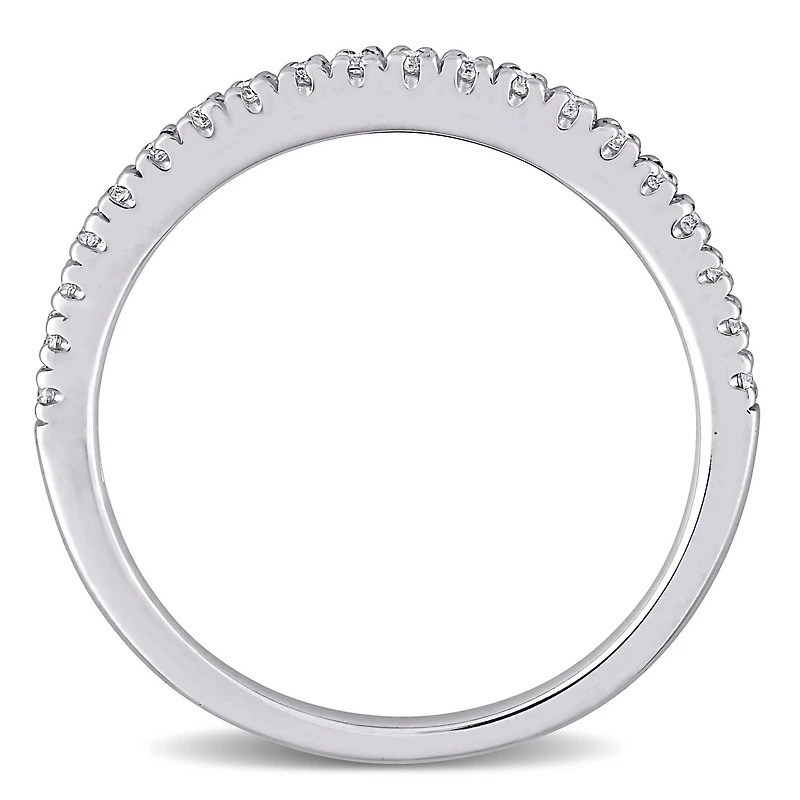 Bande de mariage Miabella avec Moissanite 1/5 carat p.g.t. en or blanc 10K