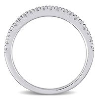 Bande de mariage Miabella avec Moissanite 1/5 carat p.g.t. en or blanc 10K
