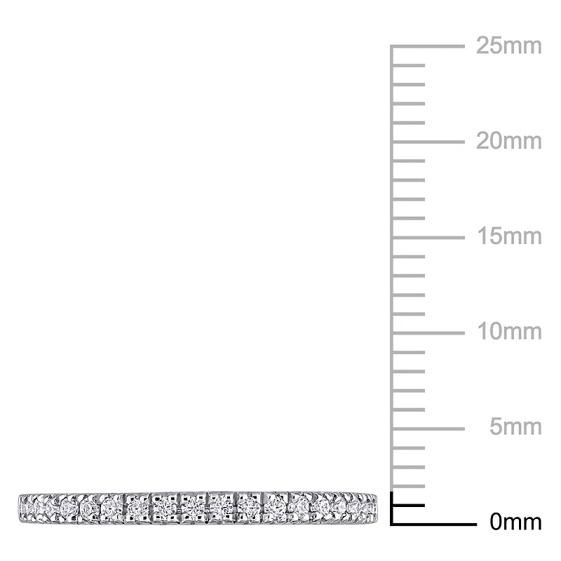 Bande de mariage Miabella avec Moissanite 1/5 carat p.g.t. en or blanc 10K