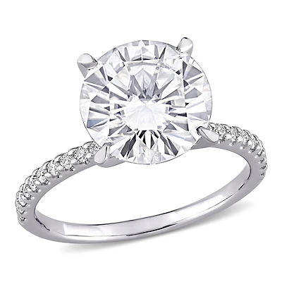 Miabella 3-3/4 Carat T.G.W. Moissanite 10k White Gold Engagement Ring
