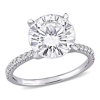 Miabella 3-3/4 Carat T.G.W. Moissanite 10k White Gold Engagement Ring