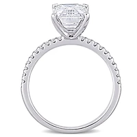 Bague de fiançailles Miabella avec Moissanite 3-1/5 carats p.g.t. en or blanc 10K