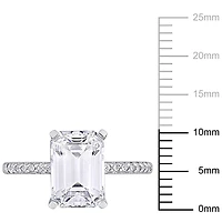 Bague de fiançailles Miabella avec Moissanite 3-1/5 carats p.g.t. en or blanc 10K