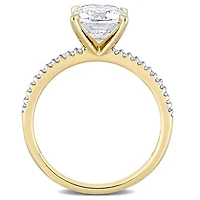 Bague de fiançailles Miabella avec Moissanite 2 CT. p.g.t. et diamant 1/10 CT. P.T. en or jaune 14K