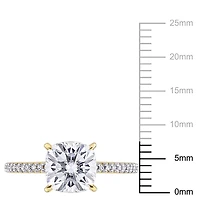 Bague de fiançailles Miabella avec Moissanite 2 CT. p.g.t. et diamant 1/10 CT. P.T. en or jaune 14K