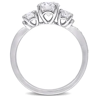 Miabella 1-3/8 Carat T.G.W. Moissanite 10k White Gold 3-Stone Engagement Ring