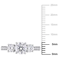 Miabella 1-3/8 Carat T.G.W. Moissanite 10k White Gold 3-Stone Engagement Ring