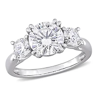 Miabella 2-1/2 Carat T.G.W. Moissanite 10k White Gold 3-Stone Engagement Ring
