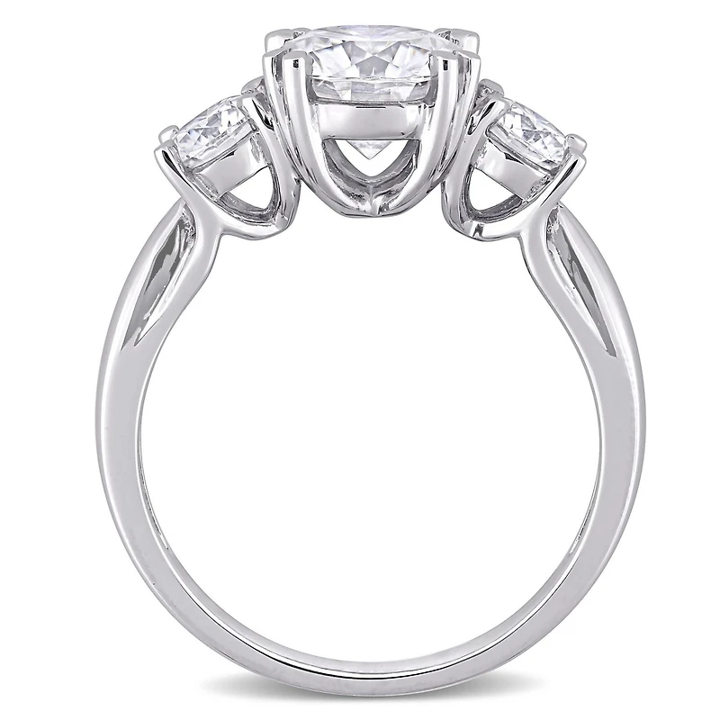 Miabella 2-1/2 Carat T.G.W. Moissanite 10k White Gold 3-Stone Engagement Ring