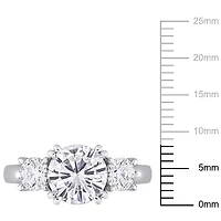 Miabella 2-1/2 Carat T.G.W. Moissanite 10k White Gold 3-Stone Engagement Ring