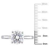Bague de fiançailles Miabella en or blanc 10K avec moissanite 2 carats p.g.t.