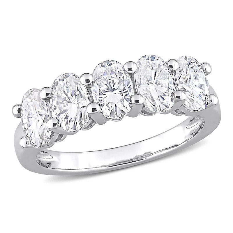 Bague semi-éternité Miabella avec Moissanite 2-1/2 carats p.g.t. en or blanc 10k