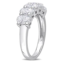 Bague semi-éternité Miabella avec Moissanite 2-1/2 carats p.g.t. en or blanc 10k