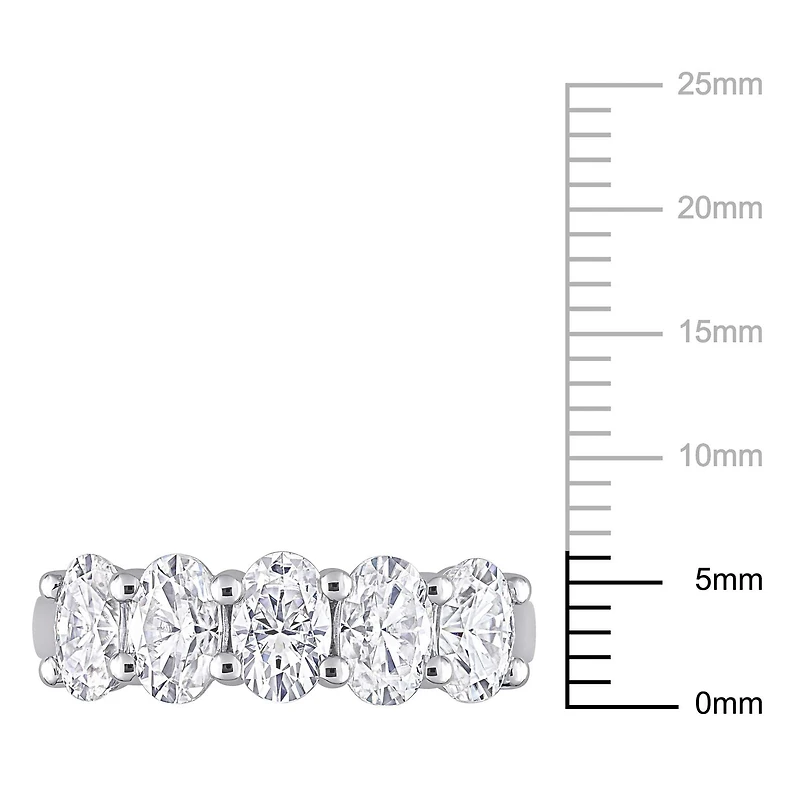 Bague semi-éternité Miabella avec Moissanite 2-1/2 carats p.g.t. en or blanc 10k