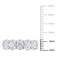 Bague semi-éternité Miabella avec Moissanite 2-1/2 carats p.g.t. en or blanc 10k