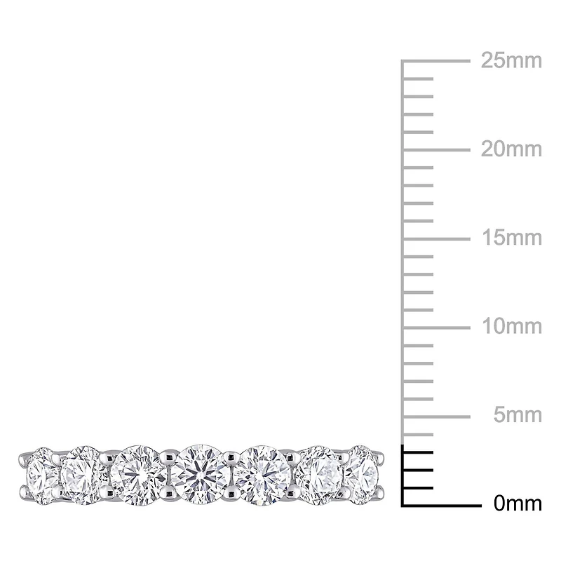 Bague semi-éternité Miabella avec Moissanite 1 carat p.g.t. en or blanc 10K