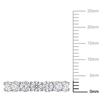 Bague semi-éternité Miabella avec Moissanite 1 carat p.g.t. en or blanc 10K