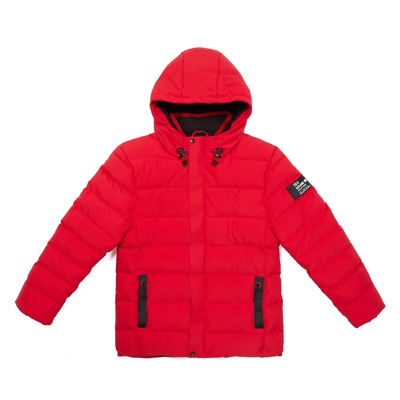 Dark Black Men's Hooded Puffer Jacket