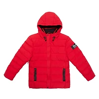 Dark Black Men's Hooded Puffer Jacket