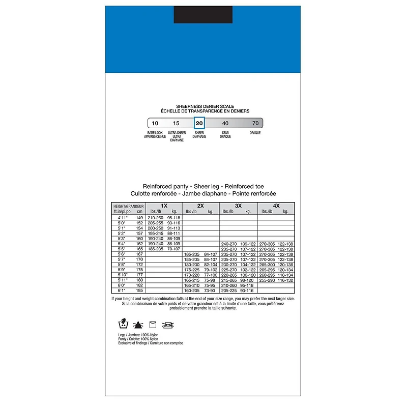 Secret® Day Sheer Plus Taille Bas-Culotte 1pk