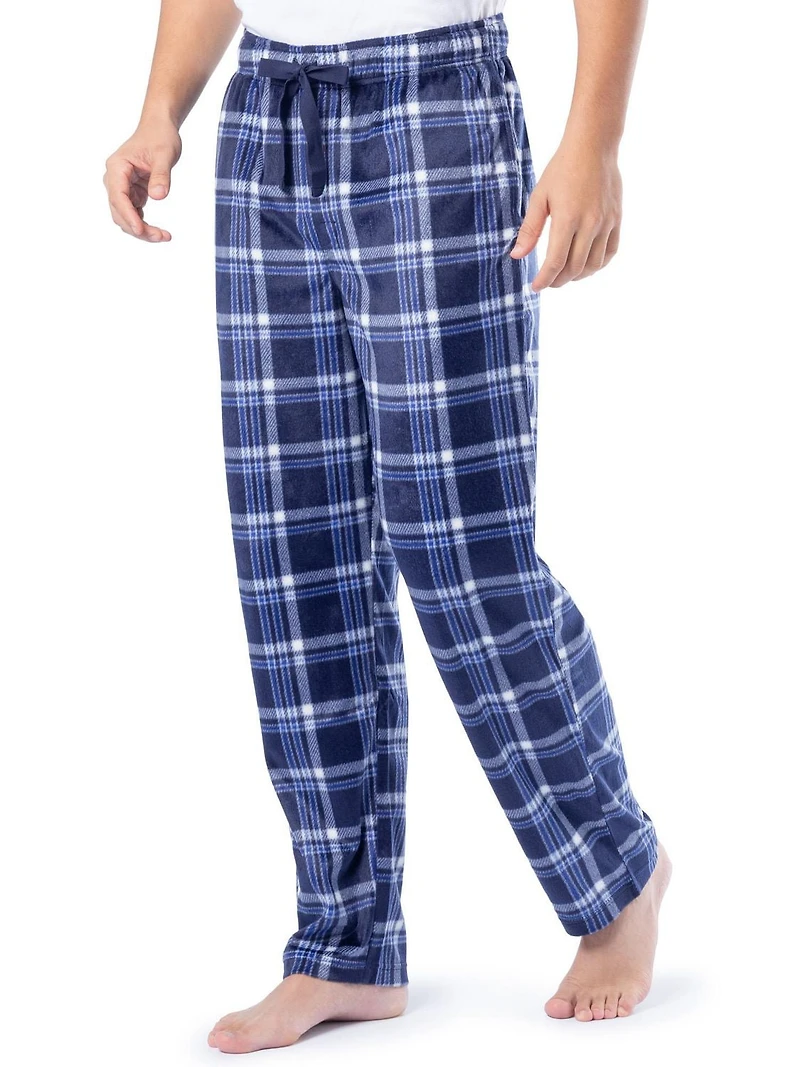 Fruit of the Loom Men's Microsuede Fleece Lounge Pants, blue, Sizes S, M, L and XL