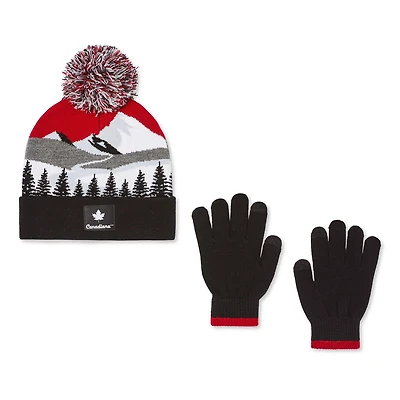 Ensemble 2 pièces avec tuque Canadiana collection non genrée pour adultes