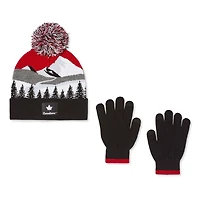 Ensemble 2 pièces avec tuque Canadiana collection non genrée pour adultes