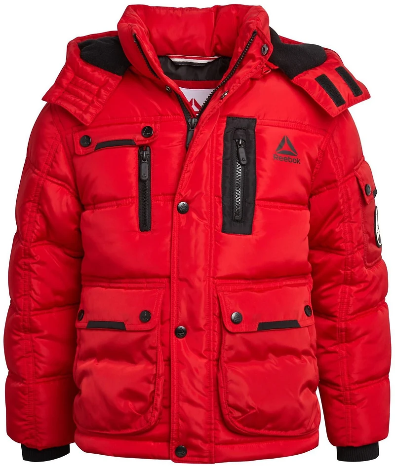 Reebok Boys' Puffer Coat with Shape Retention Fabric, Reebok Boy's Coat