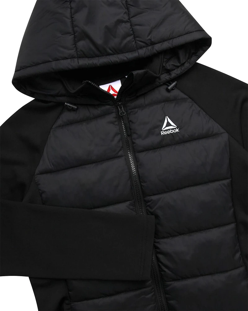 Veste pour femmes Reebok en maille extensible et tissu matelassé isolant