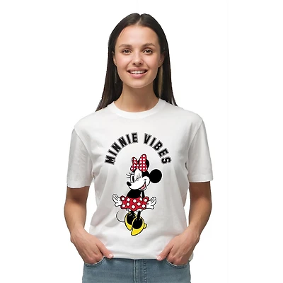 T-shirt à manches courtes Disney Minnie Wink Vibes pour femme