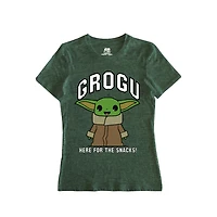 Ladies Star Wars Grogu Snacks Please Short Sleeve T-Shirt